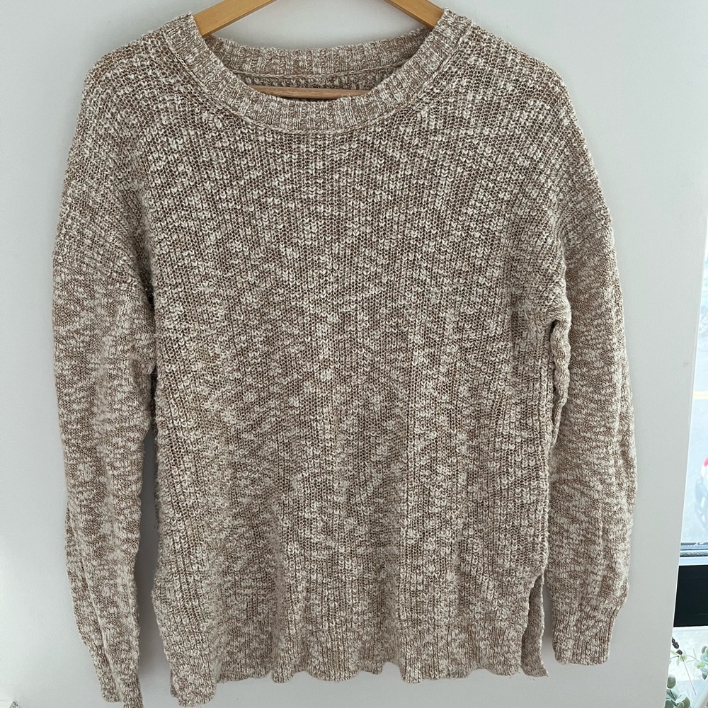 J Crew Oversized Marled Cotton Linen Sweater